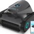 BRINBO S2 Robot Piscina,Doble Filtración,Robot Limpiafondos Piscina Sin Cable,Doble Motor,90 Minutos de Limpieza,Carga en 2.5h,Autoaparcable,Piscinas 80m²,Nero Opaco