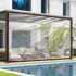 GARDEBRUK Caseta de Jardín Exterior 1,5m² Incluye Guantes Antracita | 185x165x90cm, Puerta Corredera, Chapa Galvanizada, Rejillas de Ventilación, Portaherramientas, Cierre para Candado, Patio